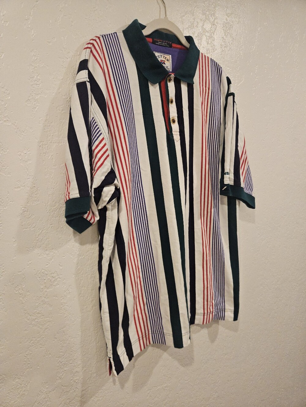 Cutter & Buck Vintage Polo Shirt Mens Size Large - Made In Hong Kong 100% Cotton